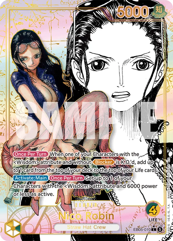 Nico Robin super alternate leader card from EB-05 Heroines Edition Vol. 2