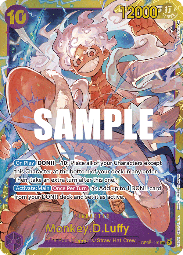 Example secret rare One Piece TCG card