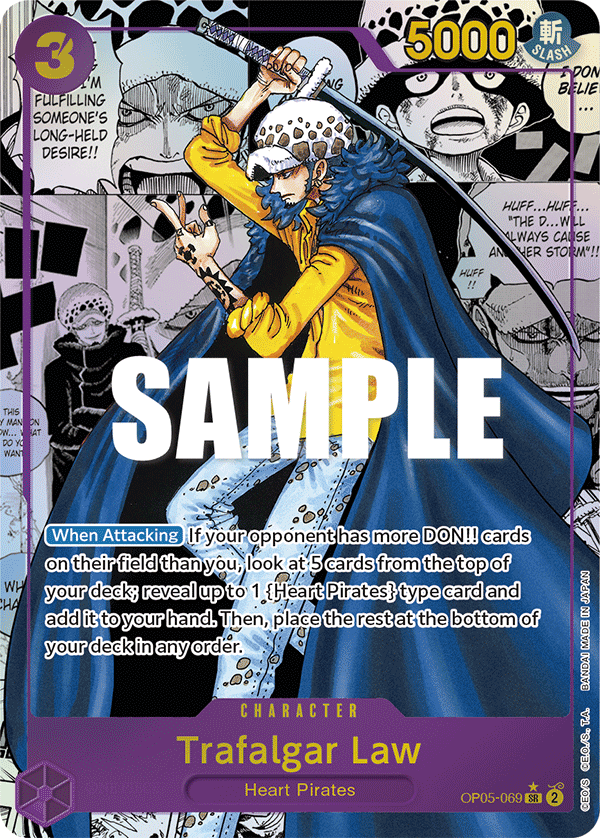 Trafalgar Law manga rare card from OP-05 Awakening of the New Era
