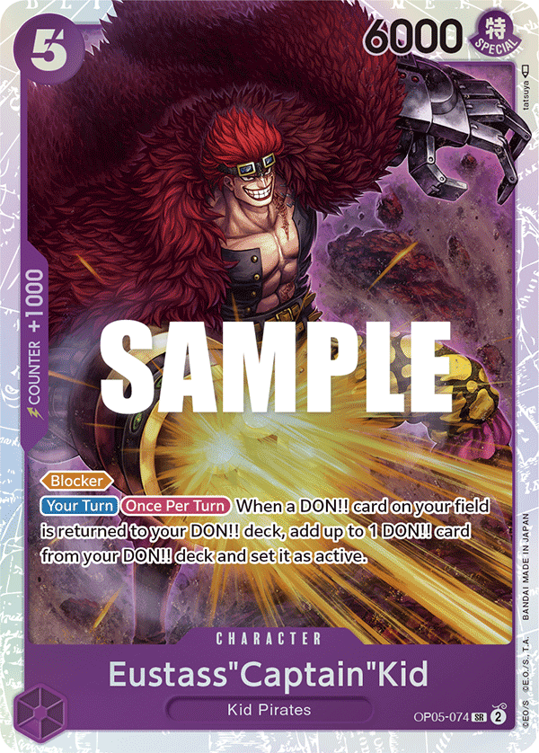 Example super rare One Piece TCG card
