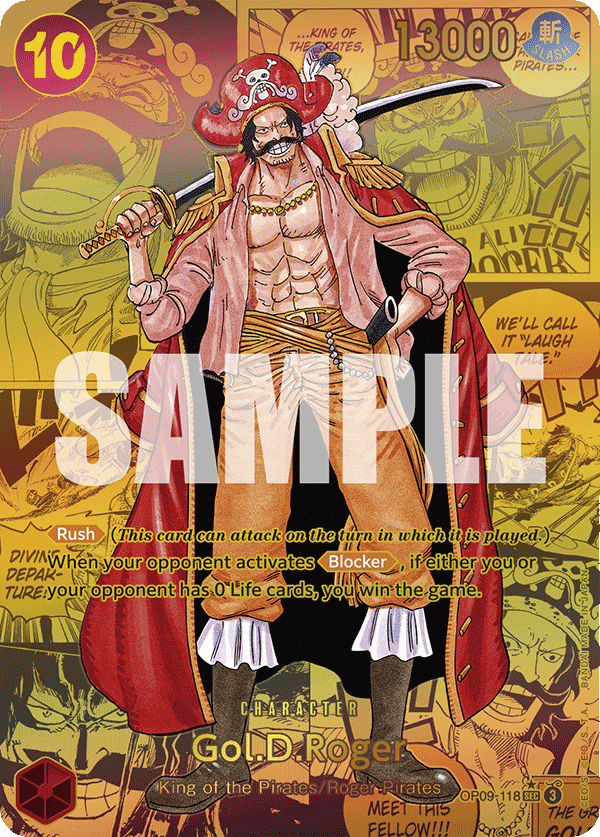 Gold manga rare Gol D Roger card from OP-09 Emperors in the New World