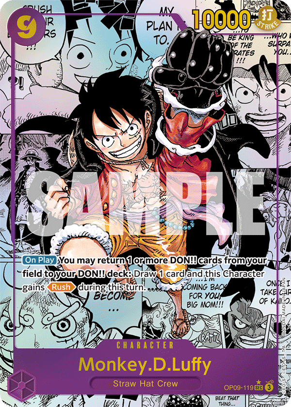 Monkey D. Luffy manga rare card from OP-09 Emperors in the New World