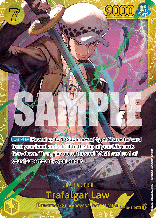 Trafalgar Law secret rare card from OP-10 Royal Blood