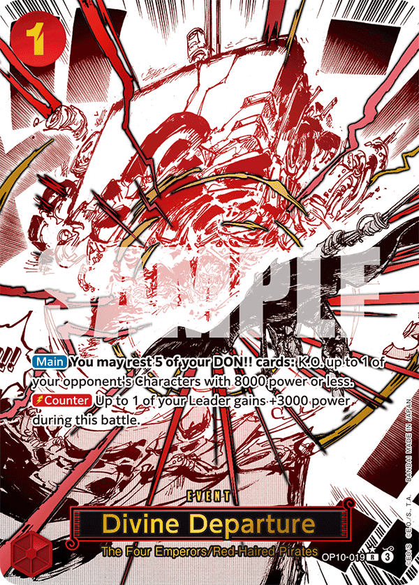 Divine Departure manga event card from OP-10 Royal Blood
