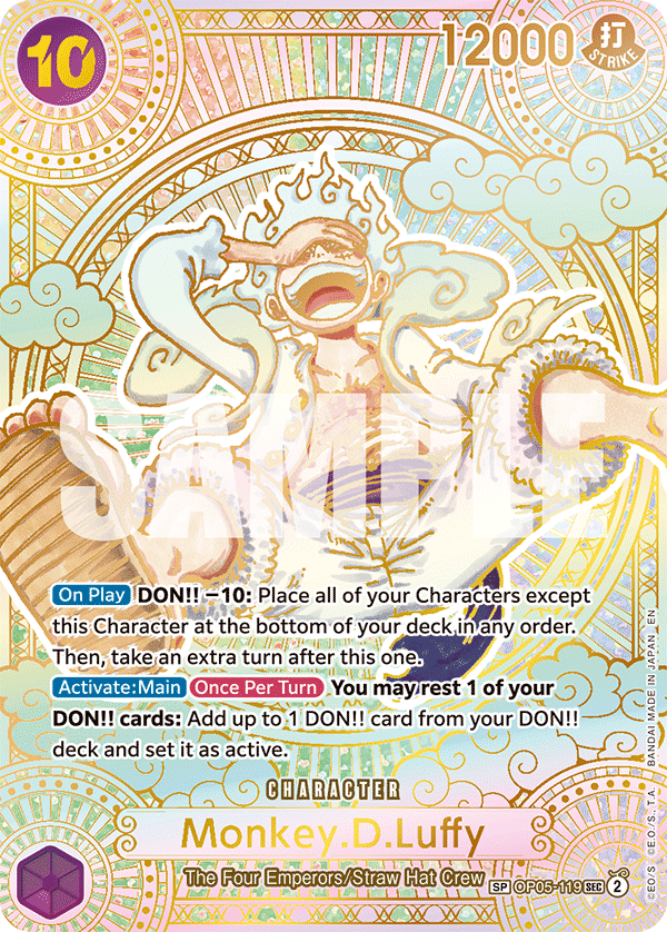 Monkey D Luffy Gold Anniversary card from OP-11 A Fist of Divine Speed