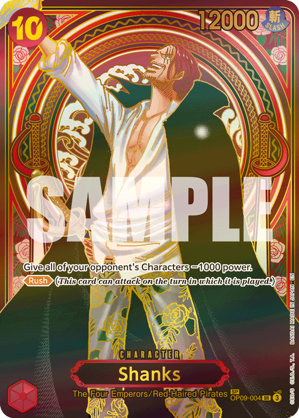Shanks Gold Anniversary card from OP-13 Carrying on His Will