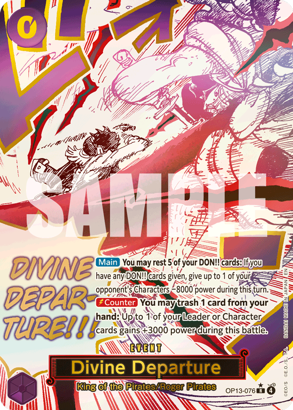 Example manga event card from the One Piece TCG
