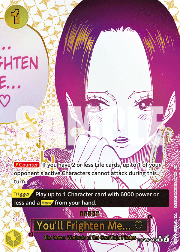 You'll Frighten Me manga event card from OP-14 The Azure Sea's Seven