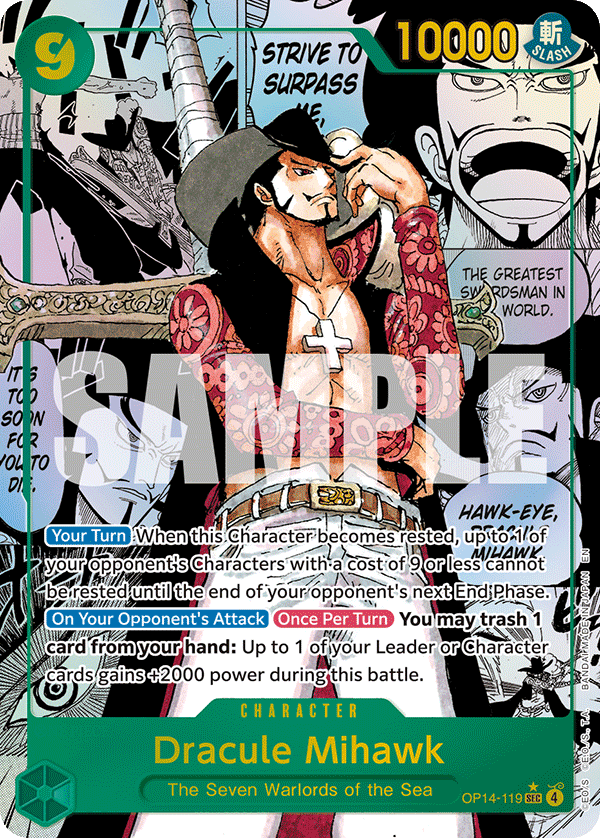 Eustass Captain Kidd manga rare card from OP-14 The Azure Sea's Seven