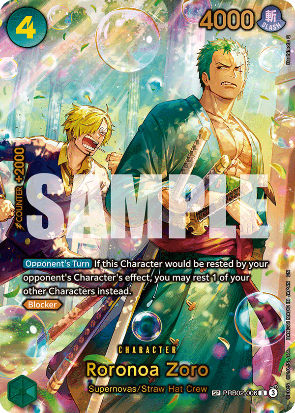 Roronoa Zoro special rare card from OP-14 The Azure Sea's Seven