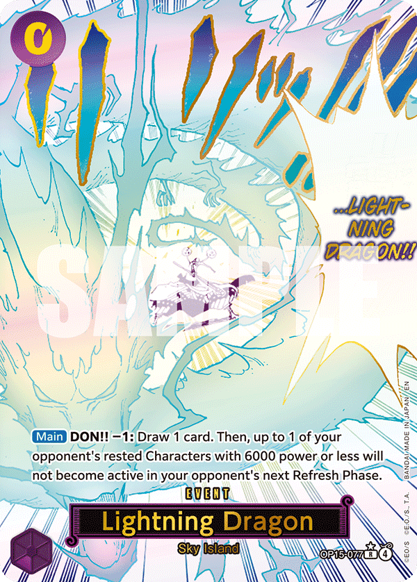 Lightning Dragon manga event card from OP-15 Adventure on Kami's Island