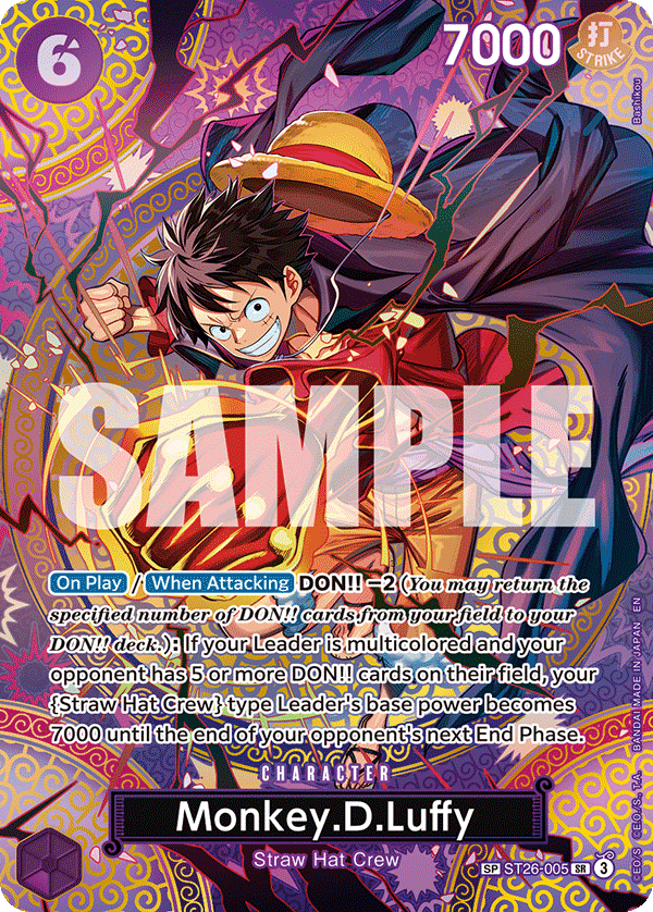 Monkey D. Luffy special rare card from OP-15 Adventure on Kami's Island