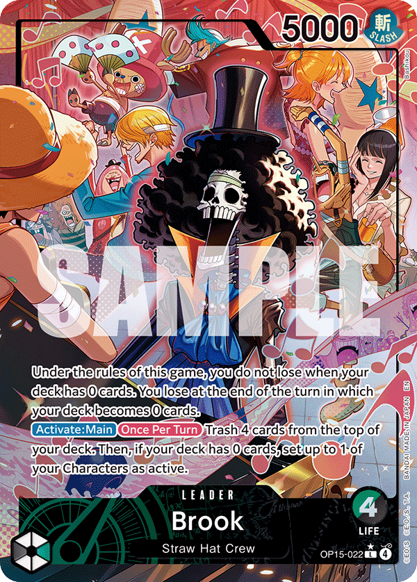 Brook alternate art leader card from OP-15 Adventure on Kami's Island