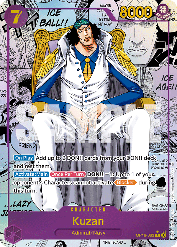 Kuzan manga rare card from OP-16