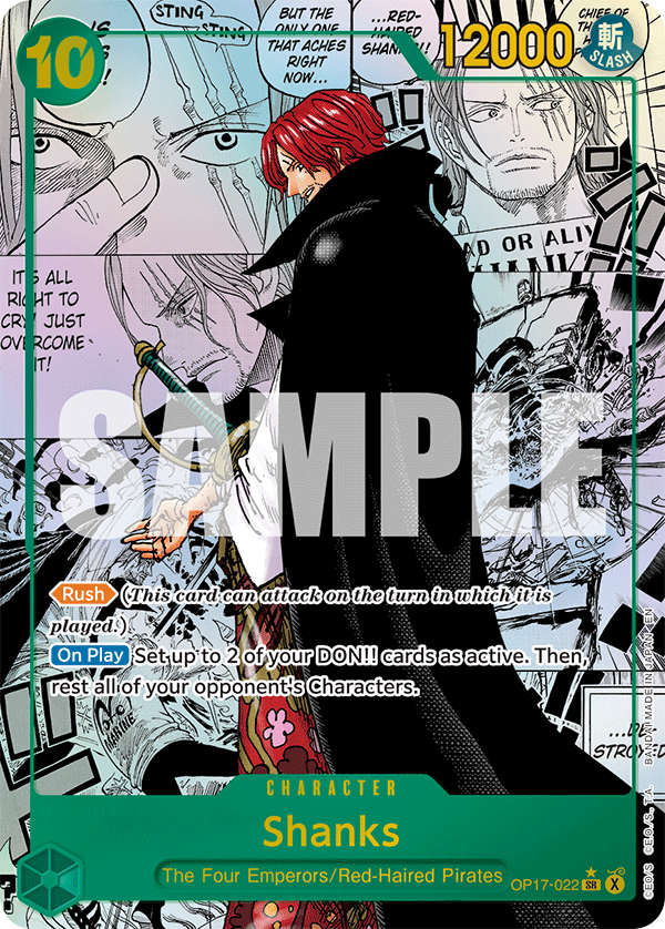Shanks manga rare card from OP-17